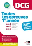DCG : Toutes les épreuves de 1ère année du DCG 1, 8, 9 - sujets et exos vignette